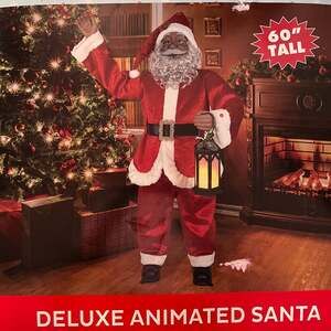 Animated 60" African American 60” Santa Claus Sings